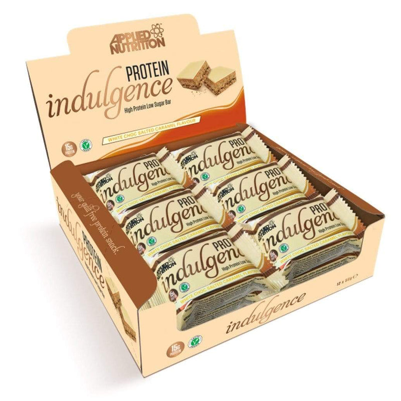 Applied Nutrition White Chocolate Salted Caramel Protein Indulgence Bar Box (12 Bars) - Protein Parcel
