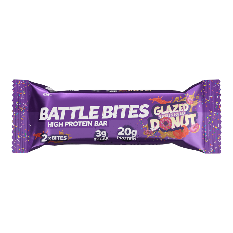 Battle Snacks Battle Bites Glazed Sprinkled Donut Protein Bar - Protein Parcel