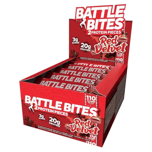 Battle Snacks Battle Bites Red Velvet Protein Bar Box (12 Bars) - Protein Parcel