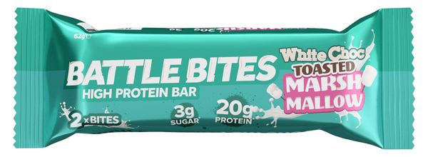 Battle Snacks Battle Bites White Chocolate Toasted Marshmallow Protein Bar - Protein Parcel