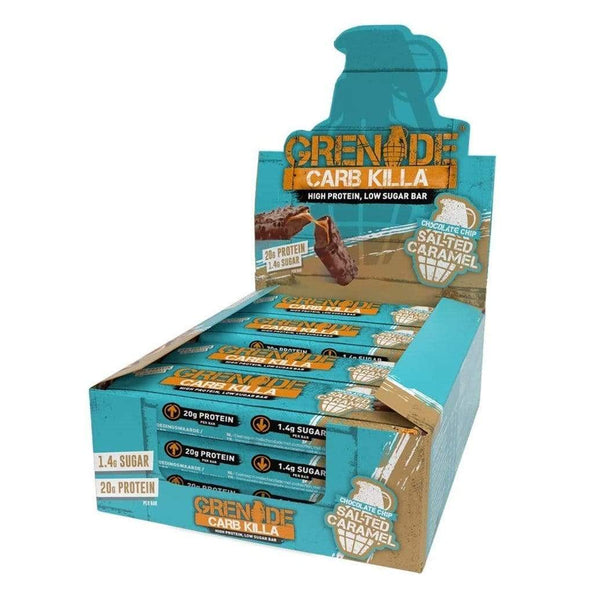 Grenade Carb Killa Chocolate Chip Salted Caramel Protein Bar Box (12 Bars) - Protein Parcel