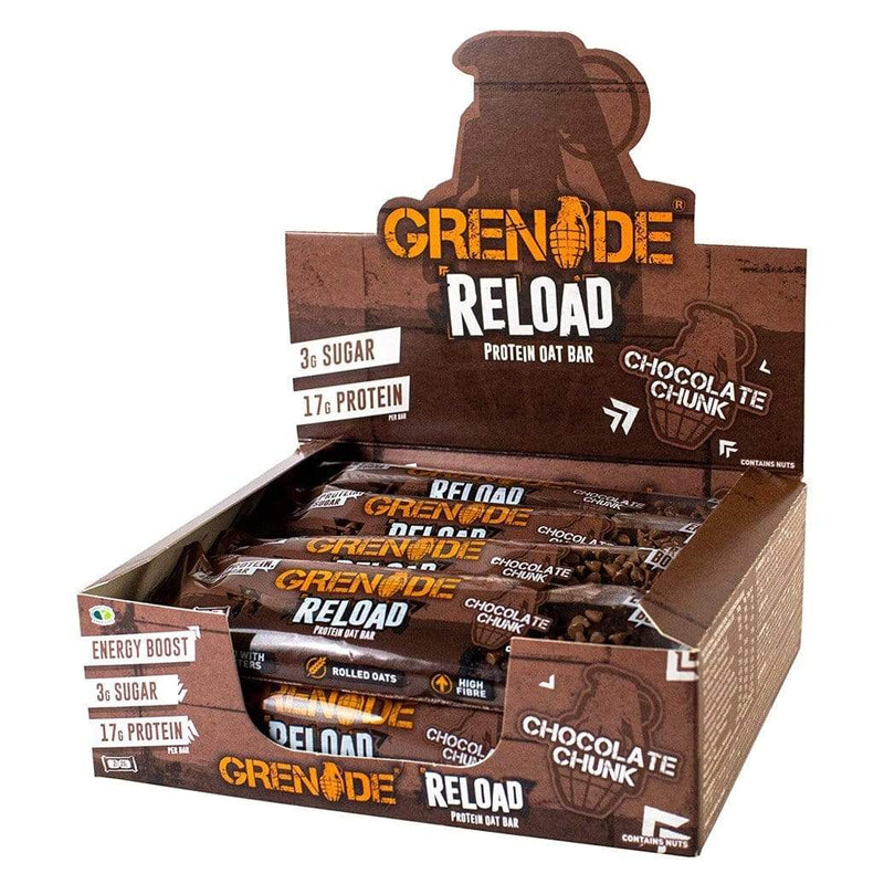 Grenade Reload Chocolate Chunk Protein Oat Bar Box (12 Bars) - Protein Parcel