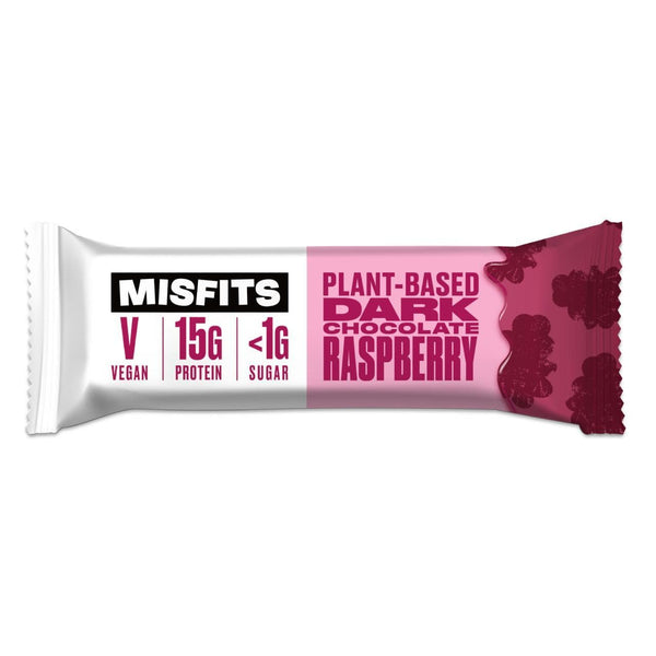 Misfits Plant-Based Dark Chocolate Raspberry Protein Bar - Protein Parcel