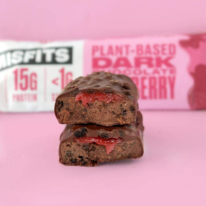 Misfits Plant-Based Dark Chocolate Raspberry Protein Bar - Protein Parcel