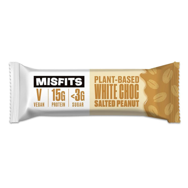 Misfits Plant-Based White Chocolate Salted Peanut Protein Bar - Protein Parcel