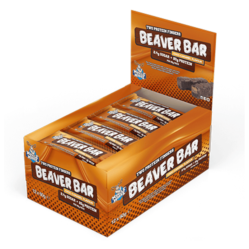 Muscle Moose Beaver Bar Choc Caramel Protein Bar Box (12 Bars) - Protein Parcel