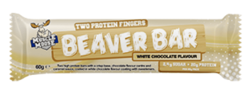 Muscle Moose Beaver Bar White Chocolate Protein Bar Box (12 Bars) - Protein Parcel