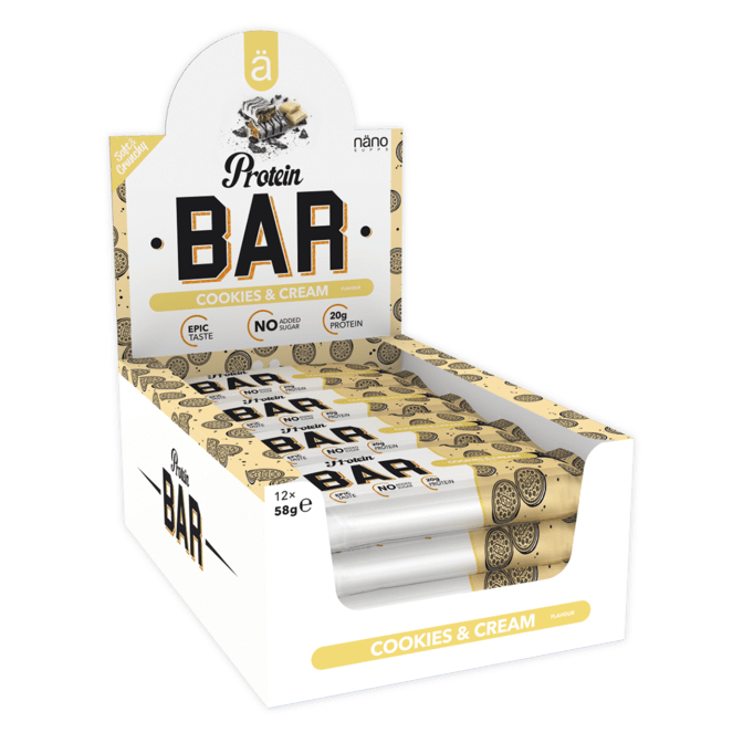 Nano Ä Supps Cookies & Cream Protein Bar (12 Bars) - Protein Parcel