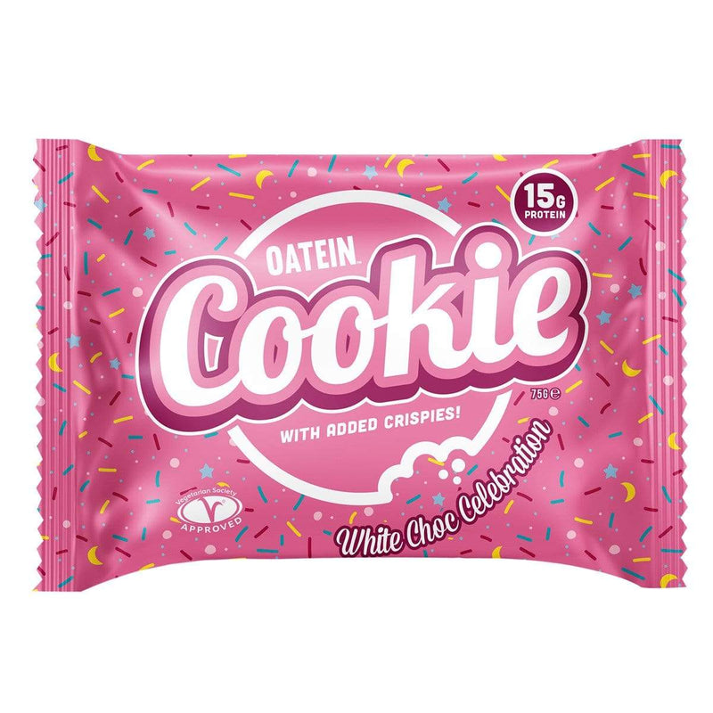 Oatein Cookie - White Choc Celebration Flavour Protein Cookie - Protein Parcel