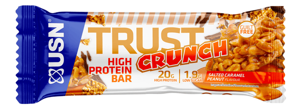 USN Trust Crunch Salted Caramel Peanut Protein Bar Box (12 Bars) - Protein Parcel