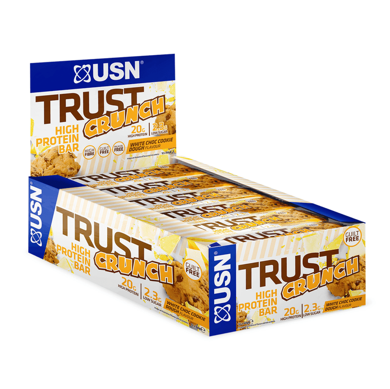 USN Trust Crunch White Chocolate Cookie Dough Protein Bar Box (12 Bars) - Protein Parcel
